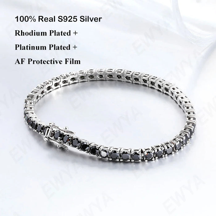 EWYA D Color Moissanite Tennis Bracelet 925 Silver 18K Gold - Samanta Factory
