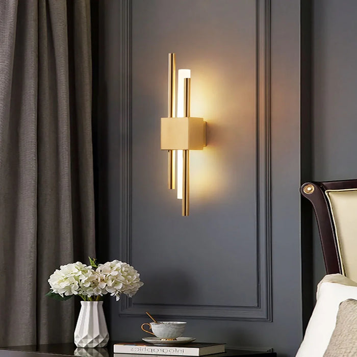 Contemporary Black & Gold LED Wall Lamp – Up & Down Light for Modern Interiors - Samanta Factory
