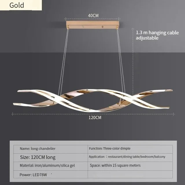 Modern LED Pendant Light – Polished Chrome with Remote Dimming - Samanta Factory