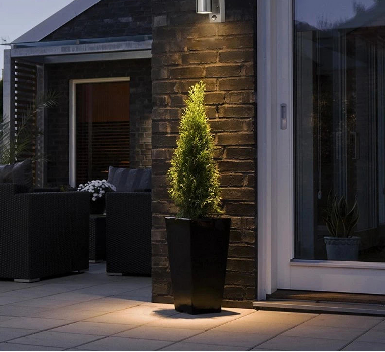 PIR Motion Sensor LED Wall Light – Stainless Steel, Waterproof IP44 Outdoor Lamp - Samanta Factory