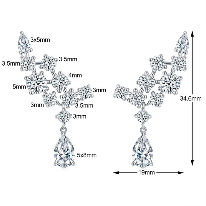 Pear Cut Moissanite Drop Earrings – D Color VVS1 Elegance SF