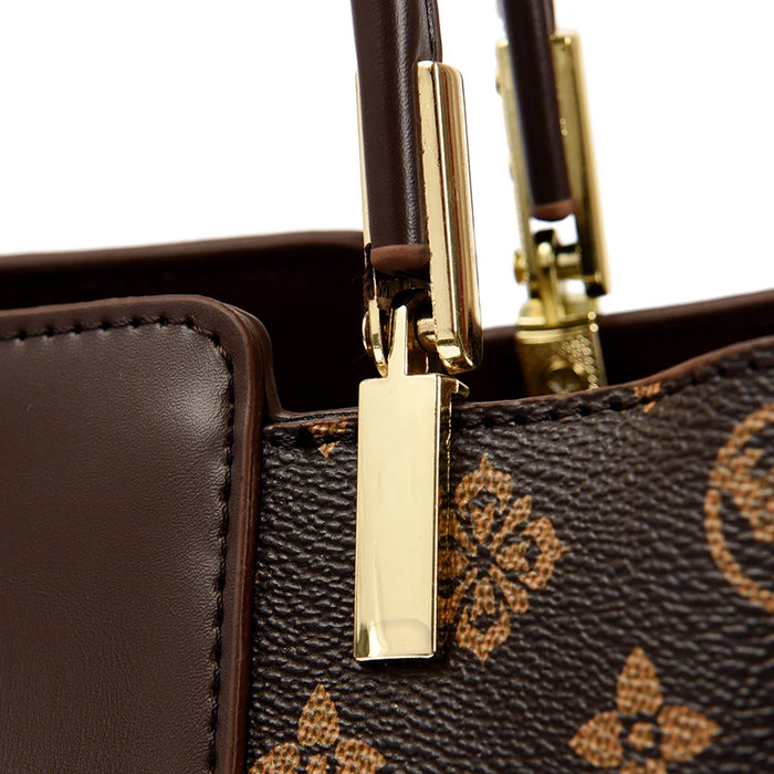 Luxury Fashion Print Handbag – Large Capacity Soft Leather Shoulder & Crossbody Bag for Women - Samanta Factory