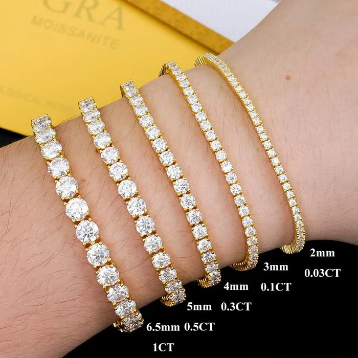 Moissanite Tennis Bracelet – Certified 925 Sterling Silver with D Color VVS1 Stones - Samanta Factory