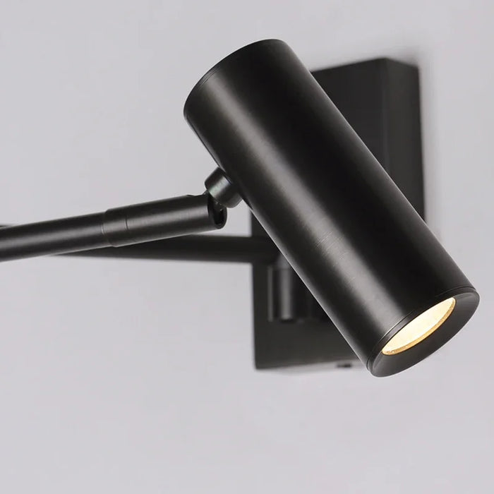 Modern Wall Lamp with Dimmable Switch – Rocker Arm Retractable LED Reading Light - Samanta Factory