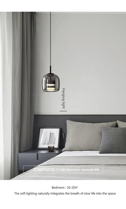 Pendant Light – Nordic Glass Design with Adjustable Height & Warm LED Illumination - Samanta Factory