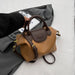 Compact Unisex Barrel-Shaped Crossbody Bag with Modern Flap Design - Samanta Factory