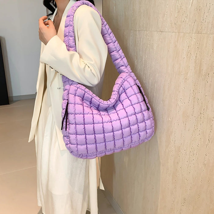 Women’s Puffer Shoulder Bag – Fashion Bubble Tote with Large Capacity