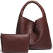 Woven Tote Bag  with Purse for Women – Large Soft Leather Shoulder Bag for Work, Beach & Travel - Samanta Factory