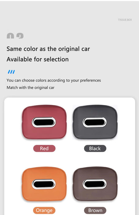 PU Leather Car Tissue Holder – Seat Back & Door Storage