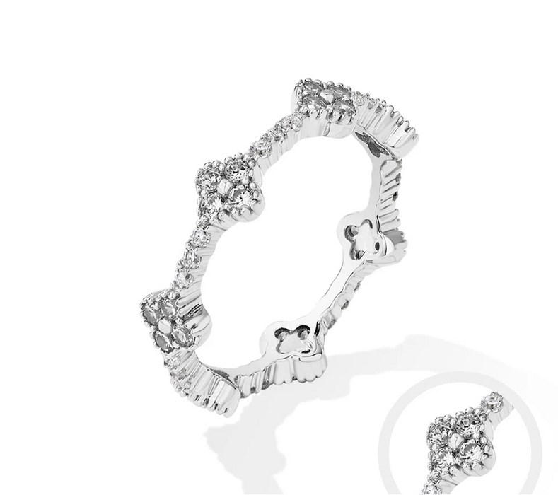 Moissanite Wedding Band – D-Colour VVS1 Round Cut in Sterling Silver