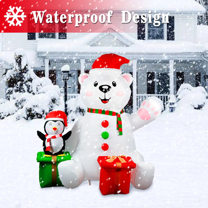 Christmas Inflatable – 6FT Polar Bear & Penguin Outdoor Decor
