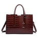 Luxury Crocodile Pattern Handbag – Large Capacity Vintage Women’s Leather Tote Shoulder Bag SF