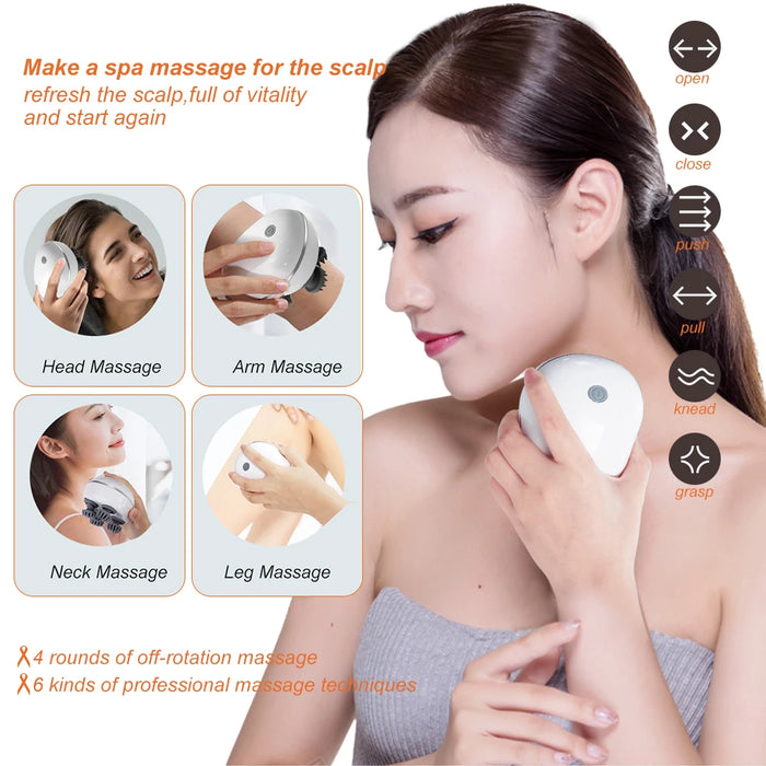 Electric Head Massager – 3D Kneading with 3 Modes for Stress Relief & Scalp Care