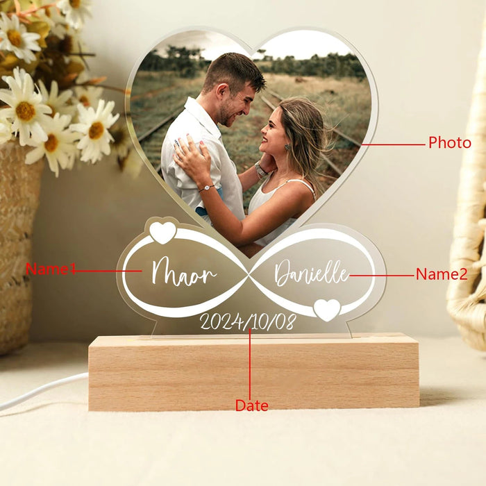 Custom LED Night Light – Personalized Wooden Acrylic Design Samanta Factory