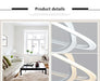 Art Deco Pendant Light – White Acrylic & Iron Chandelier with Remote Control - Samanta Factory
