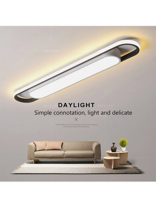 Modern LED Ceiling Light – Long Surface-Mounted Fixture with Dimmable Brightness - Samanta Factory