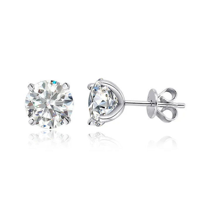 Premium Moissanite Stud Earrings – Brilliant D Color VVS1 Stones