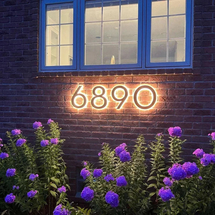 LED House Number Light – Outdoor Waterproof Illuminated Stainless Steel Address Plaque SF