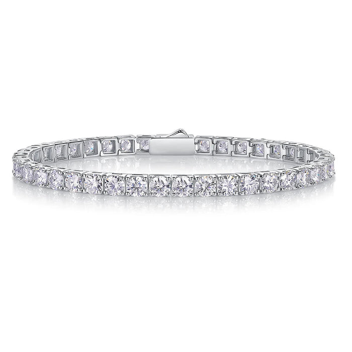 Certified Full Moissanite Bracelet in 925 Sterling Silver with 18K Gold Plating SF