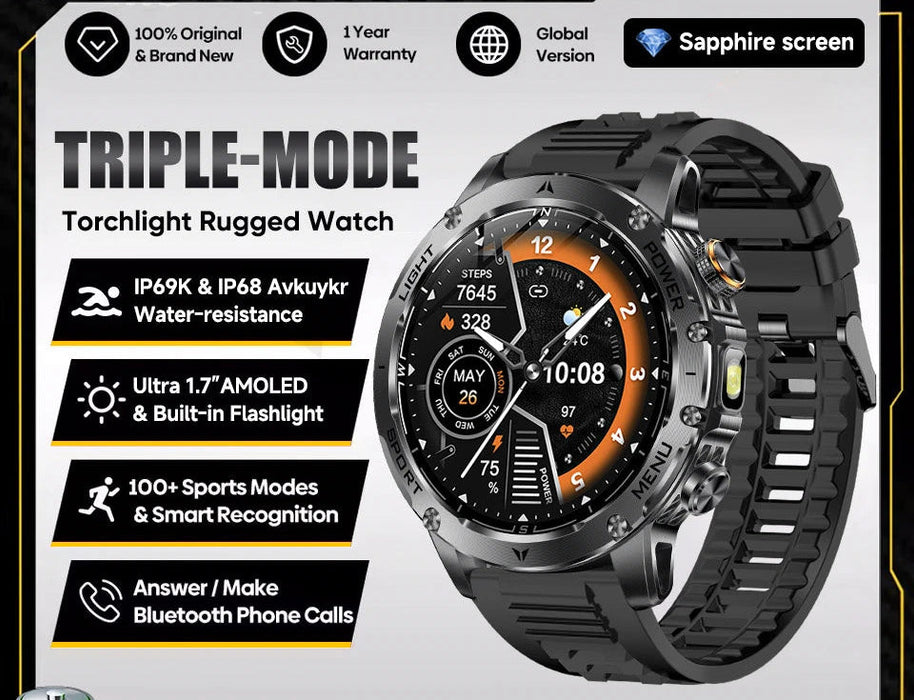 Outdoor Smartwatch – 1000mAh Long Battery & IP69K Waterproof SF