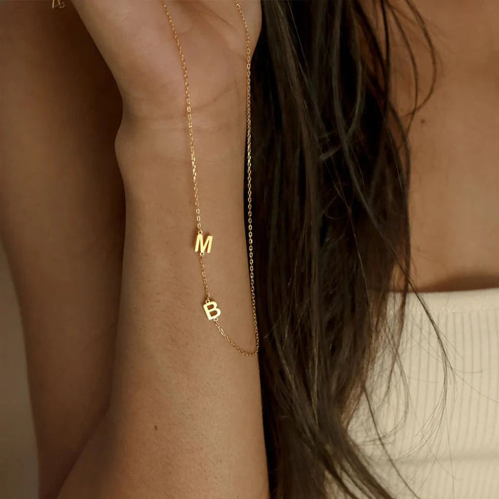 Custom Name Necklace – Gold Letter Pendant for Women SF