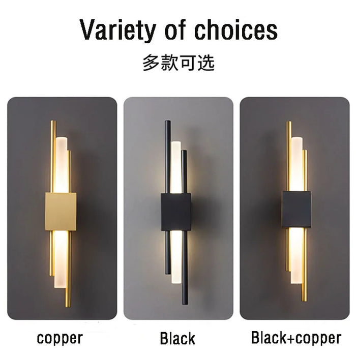 Contemporary Black & Gold LED Wall Lamp – Up & Down Light for Modern Interiors - Samanta Factory