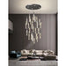 "Modern pendant light with luminous acrylic shade and brushed aluminum finish – sleek LED hanging lamp for kitchen, dining room, or living space"