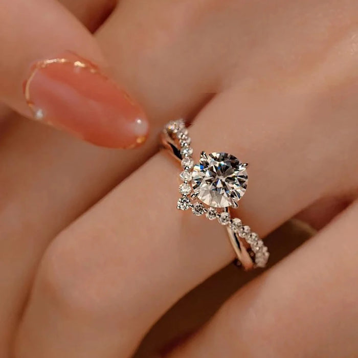 Moissanite Bridal Ring – 1ct D-Color VVS1 in 925 Sterling Silver