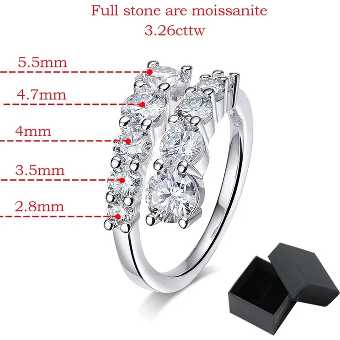 Moissanite Bridal Ring – D-Color VVS1 Round Cut in 925 Sterling Silver