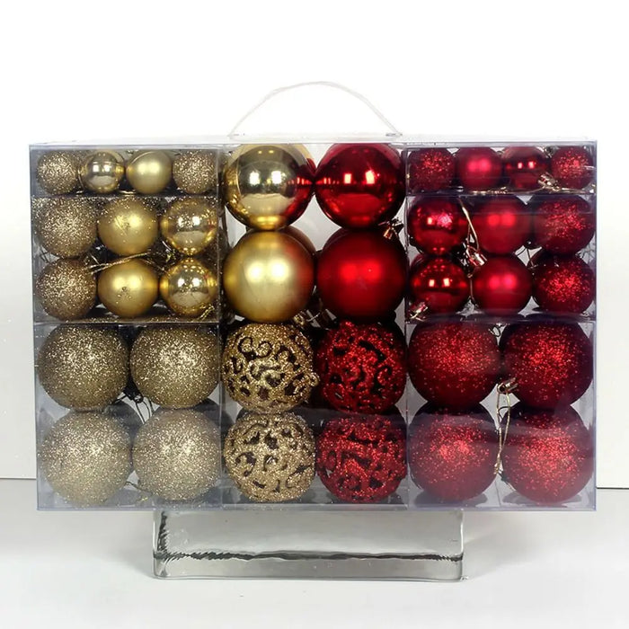 Christmas Ball Ornament Set – 100PCS Plastic Baubles in 18 Colours