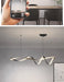 Modern LED Pendant Light – NEO Gleam Black Aluminum Chandelier with Remote Control - Samanta Factory