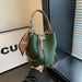 PU Leather Knitted Bucket Bag – Soft Casual Messenger Handbag for Women - Samanta Factory