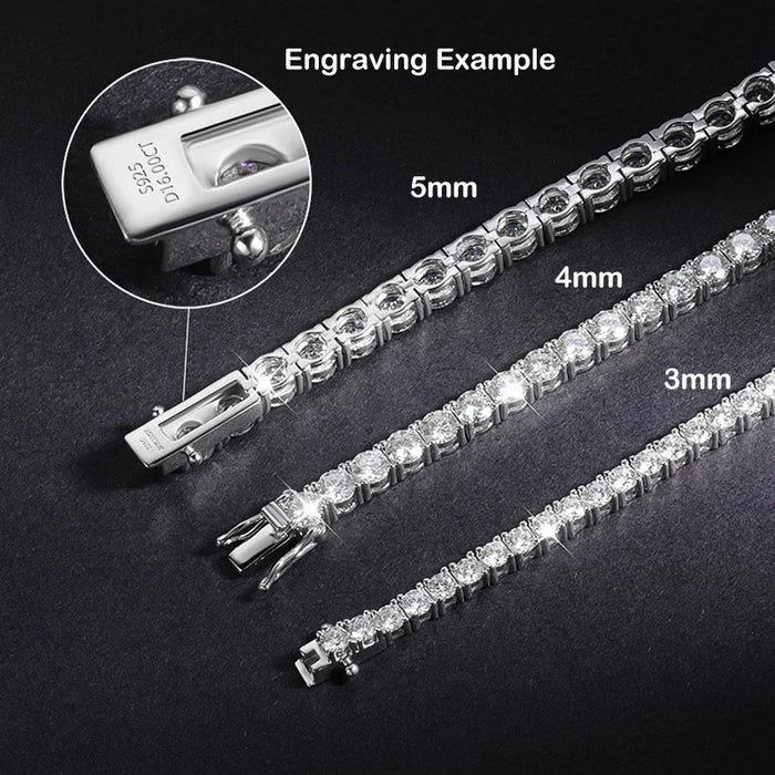Moissanite Tennis Bracelet – Certified 925 Sterling Silver with D Color VVS1 Stones - Samanta Factory