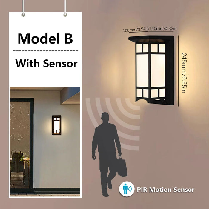 Modern LED Wall Light with Radar Motion Sensor – 16W/30W Waterproof IP55 ABS Lamp for Indoor & Outdoor Lighting - Samanta Factory