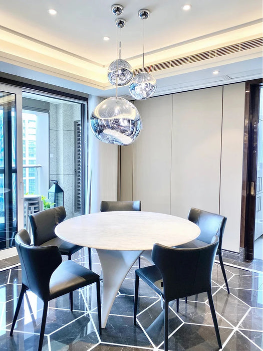 Modern Pendant Light – Energy-Saving LED Cord Fixture with Iron Finish - Samanta Factory