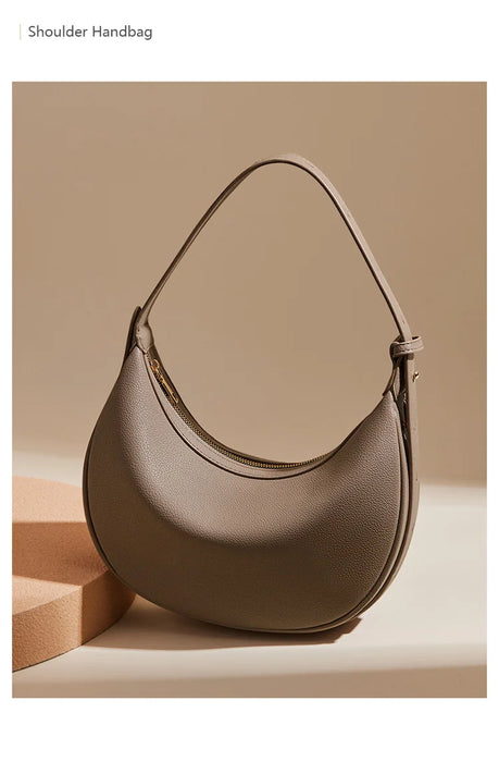Chic Half-Moon Leather Handbag – Stylish Crossbody Bag for Women, Ideal Gift for Loved Ones - Samanta Factory