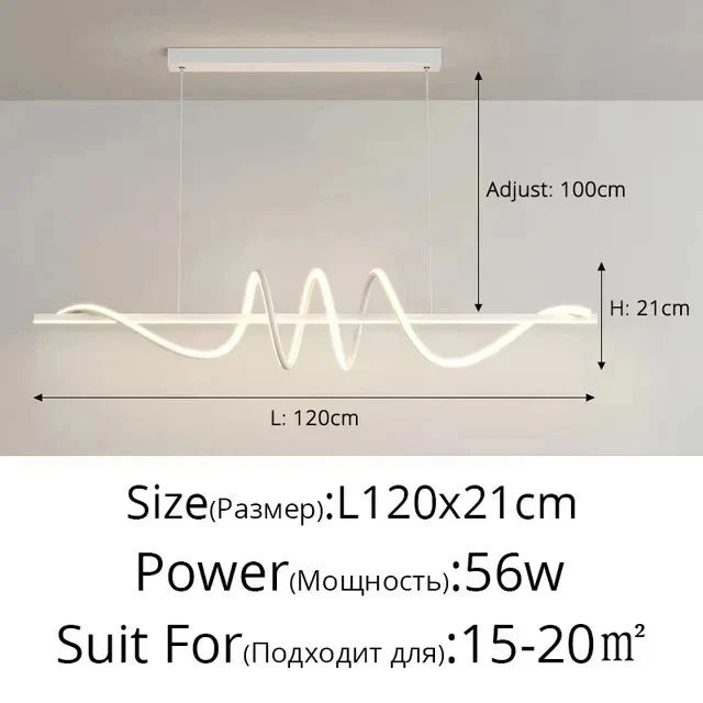 Contemporary Aluminum & Acrylic Pendant Chandelier with Adjustable Brightness & Remote - Samanta Factory