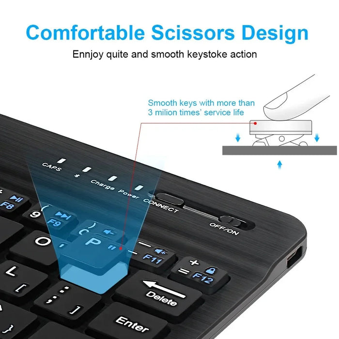 Bluetooth Tablet Keyboard – 7" & 10" Wireless Keyboard for iPad, Android & Windows SF