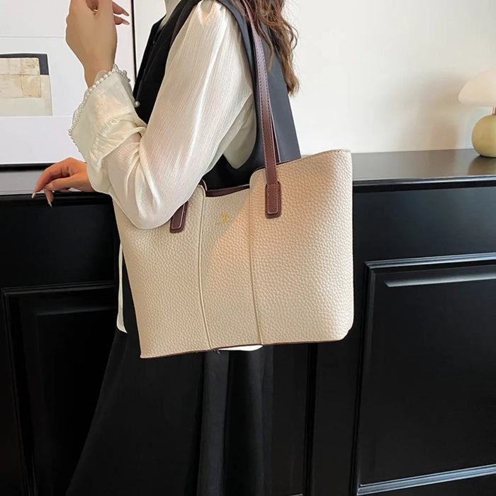 Luxurious Women’s Leather Shoulder Bag – Stylish Microfiber Synthetic Leather Casual Tote - Samanta Factory
