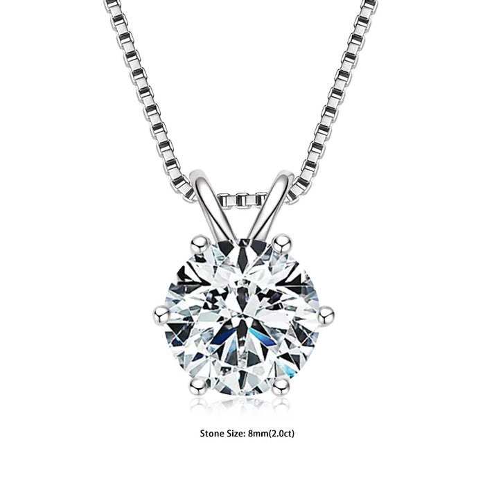 Moissanite Pendant Necklace – D-Color Round Solitaire