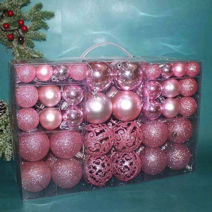 Christmas Ball Ornament Set – 100PCS Plastic Baubles in 18 Colours
