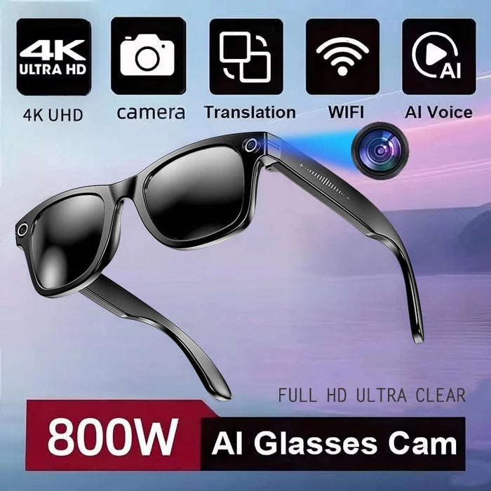 AI Smart Glasses with HD Camera & Translation – Color-Changing Bluetooth Calling Sunglasses SF