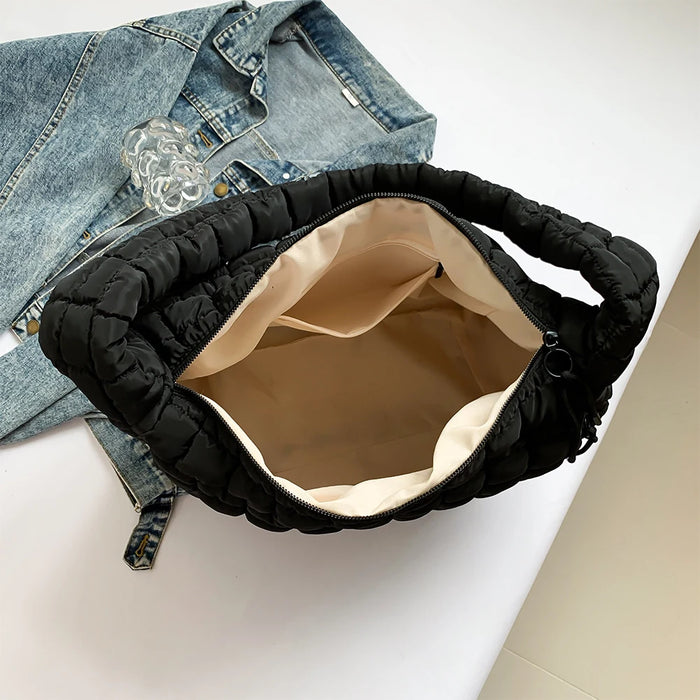 Women’s Puffer Shoulder Bag – Fashion Bubble Tote with Large Capacity