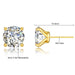 VVS1 round-cut moissanite stud earrings in 14K yellow gold with GRA and AU585 certification