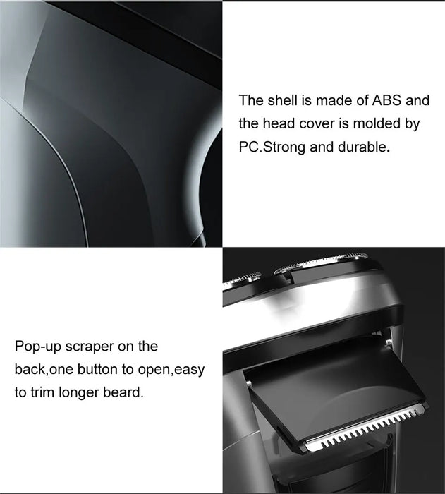 Electric Shaver for Men – 3D Floating Heads with Auto-Grinding Blades & Smart ESM System