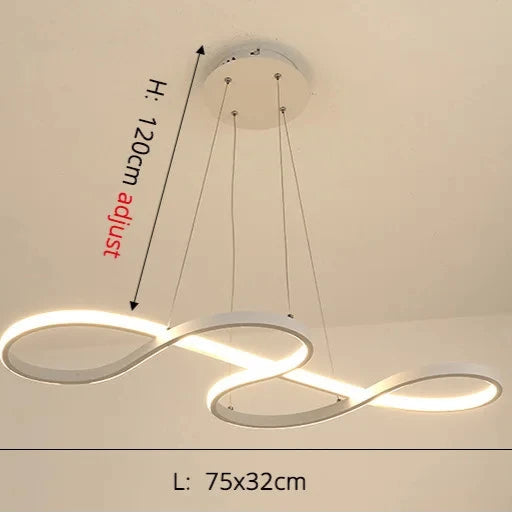 Modern LED Pendant Light – Iron Finish with Remote Dimming - Samanta Factory