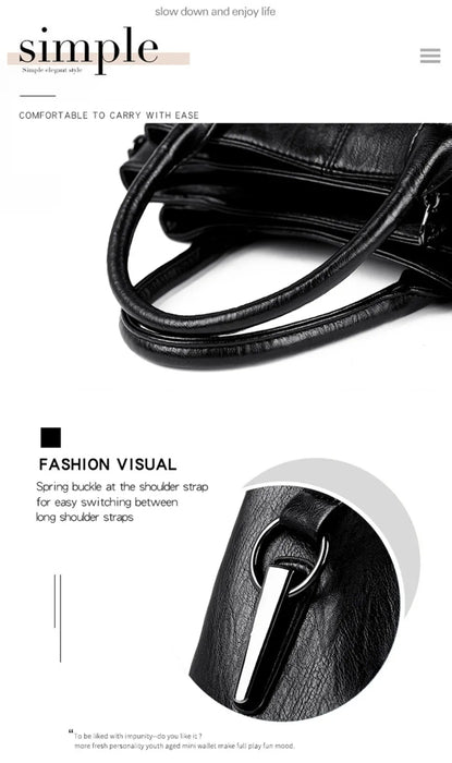 Casual Tote Shoulder & Crossbody Bag – Versatile, Soft PU Leather with Sequined Design - Samanta Factory