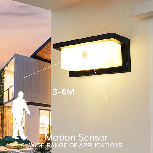 LED Wall Lights with PIR Motion Sensor – Waterproof Outdoor Garden and Porch Lamps