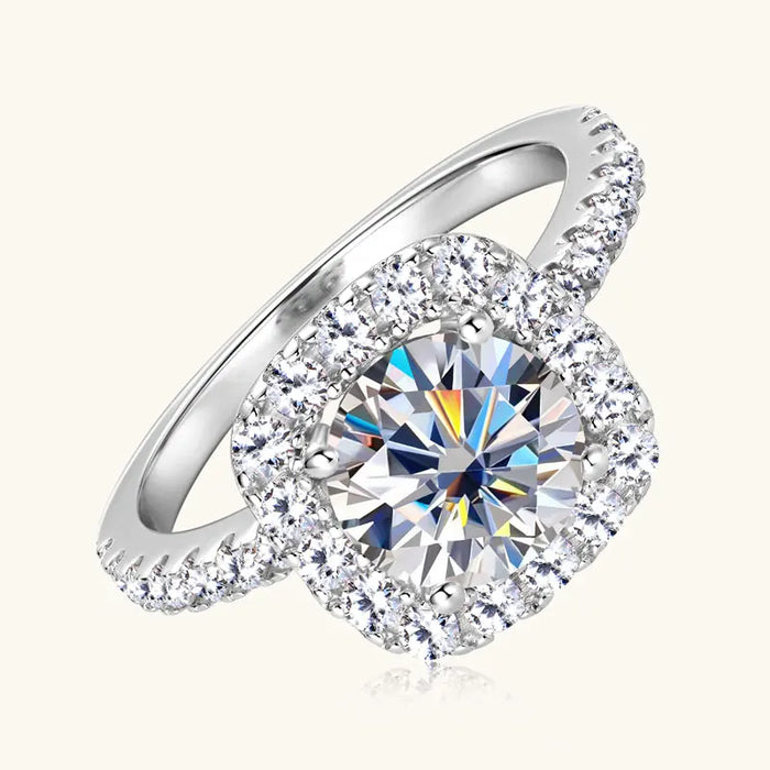 Moissanite Engagement Ring – 2ct D-Color VVS1 in 925 Sterling Silver