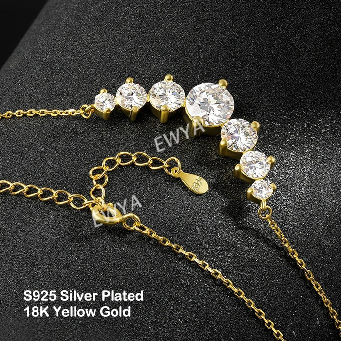 Moissanite Pendant Necklace – 7-Stone 925 Sterling Silver D-Color VVS1